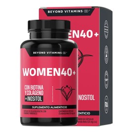 Beyond Vitamins  Women 40  Isoflavonas De Soya  Biotina, Inositol Y Colágeno Hidrolizado Polvo  Probióticos Mujer Activos  Cápsulas Vegetales -