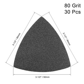 MACHSWON Polishing Sandpaper suitable for 3-1/2 Oscillating multi-tools,Silicon Carbide abrasive (Dry/Wet) Use 80 Grit 30pcs