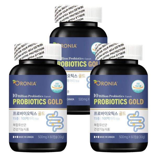 Oronia [On Sale] 2+1 Oronia Probiotics Gold 60 capsules, 15 types, 10 billion complex lactic acid bacteria / 오로니아 [온세일]2+1 오로니아 프로바이오틱스 골드 60캡슐 15종 100억 복합유산균