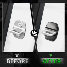 TOMALL 4Pcs Car Door Lock Latches Covers Compatible with Dodge Ram 1500 2500 Stainless Steel Vehicle Specific Protection Exterior Accessories Sports Style Decoration (Black)