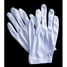 HAND ® No.2 White Coin Jewellery Silver Inspection Lightweight Terylene and Cotton Gloves - Size Small-Medium Stretchable - Pack of 12 Pairs