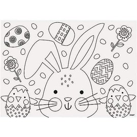 Unique Assorted Design Easter Coloring Placemats (Pack of 8) - Creative & Fun Paper Activity for Kids' Parties & Events, Perfect for Spring Parties & Easter Celebrations