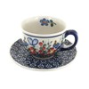 Blue Rose Polish Pottery Garden Butterfly Cup & Saucer
