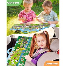 Weidllys 3Set Puffy Sticker Books for Kids 2-4, 3D Reusable Stickers Books for Toddlers 1-3,2-4,Farm+Animal+Vehicle