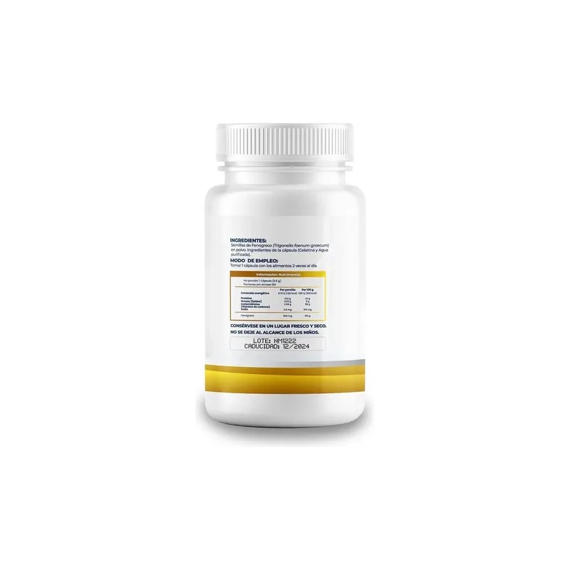 Fenogreco 500mg - 100 Cápsulas Por Frasco