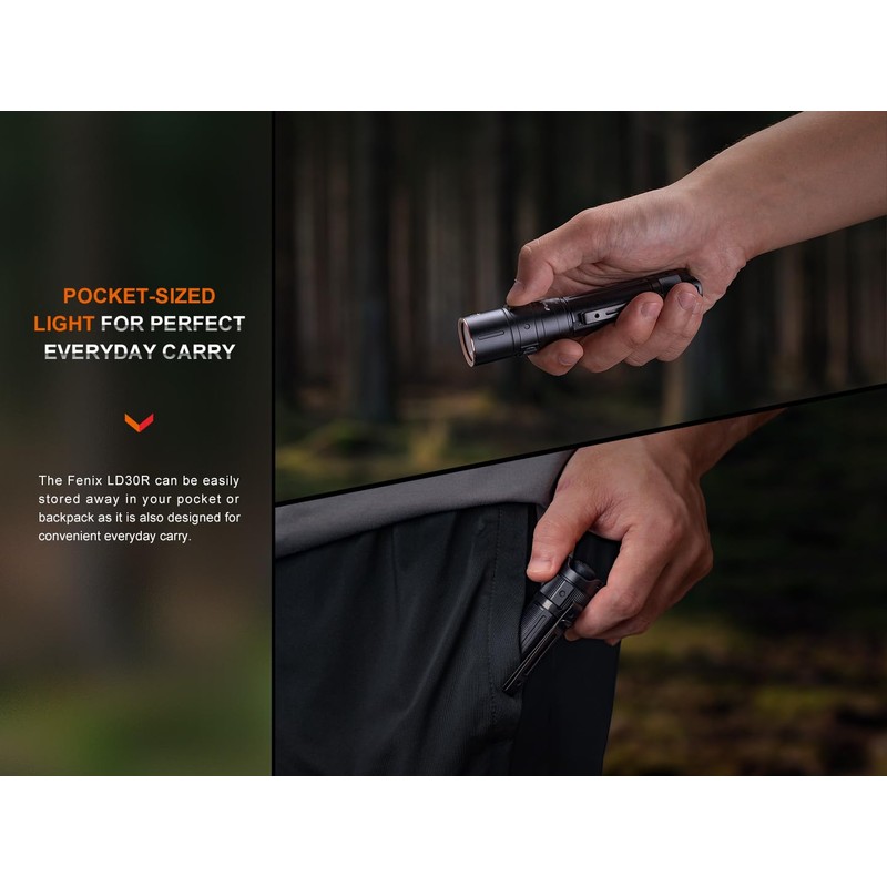 Fenix LD30R EDC Flashlight, 1700 Lumen USB-C Rechargeable for Everyday