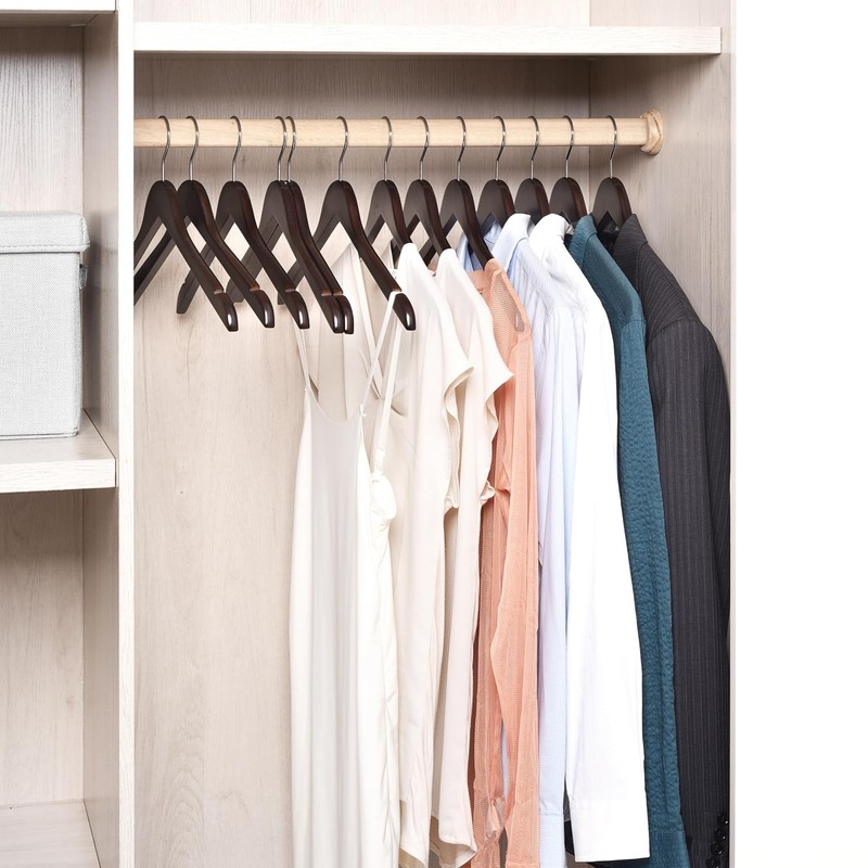 Amber Home 20 Pack Vintage Wood Coat Hangers, Walunt Wooden
