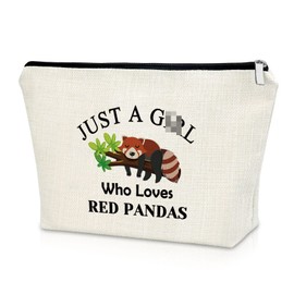 Red Panda Lover Gift for Women Makeup Bag Red Panda Themed Gifts Animal Lover Gift Cosmetic Bag Animal Panda Lover Gifts for Daughter Sister Graduation Christmas Gifts Cosmetic Travel Pouch