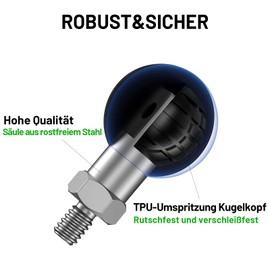 M8 Schraube mit 1 Zoll Kugelhalterung Schrauben für Rückspiegel Motorrad Verbindungsarm Kompatibel Ram Mount Motorrad Handyhalterung（M8-01）
