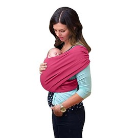 Baby Sling Stretchy Wrap Carrier Pouch Extra Soft and Lightweight Breastfeeding - Birth to 3Yrs (Black)
