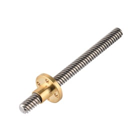 VBESTLIFE T8 8 mm Stainless Steel Threaded Rod, Shaft with Nut Brass Screw Rod for 3D Printers (100 mm)