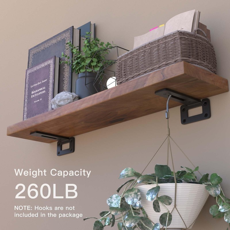 LEOPO 6 Inch 6 Pack Openwork T Shelf Brackets for