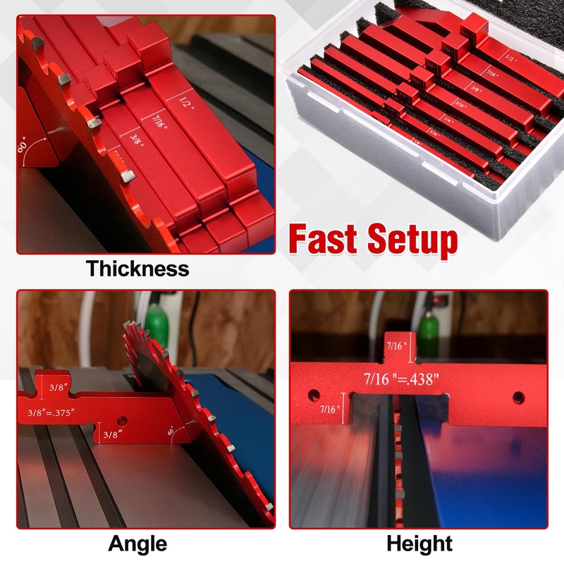 LEONTOOL 4-in-1 Woodworking Router Table Setup Bars, 7Pcs Aluminum Precision