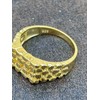 Gold Nugget Ring - Solid 925 Sterling Silver Ring -