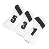 3PCS Golf Club Head Cover PU Leather Waterproof Protective Golf
