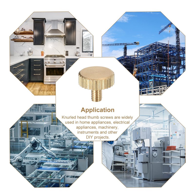 sourcing map M3x5mm Knurled Thumb Screws, 4pcs Flat Knurled Head