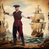 UFLJPKS 7PCS Mens Pirate Costume Renaissance Costume Outfit Medieval Costume