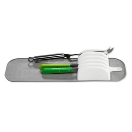 Madesmart Premium Antimicrobial Classic Small In-Drawer Knife Mat, Soft-Grip, Non-Slip Drawer Organizer, Long-Lasting Home Organization, EPA Certified, White