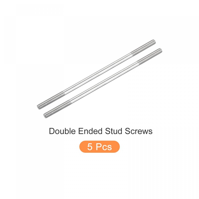 sourcing map Double Ended Stud Screws (M6 Thread 110mm Length)
