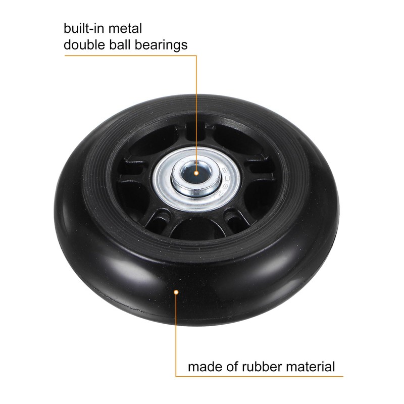 uxcell Replacement Luggage Wheels 70x24mm Suitcase Wheel Repair Kits Include