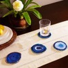 JIC Gem Extra Blue 4-5" Dyed Color Natural Agate Coasters