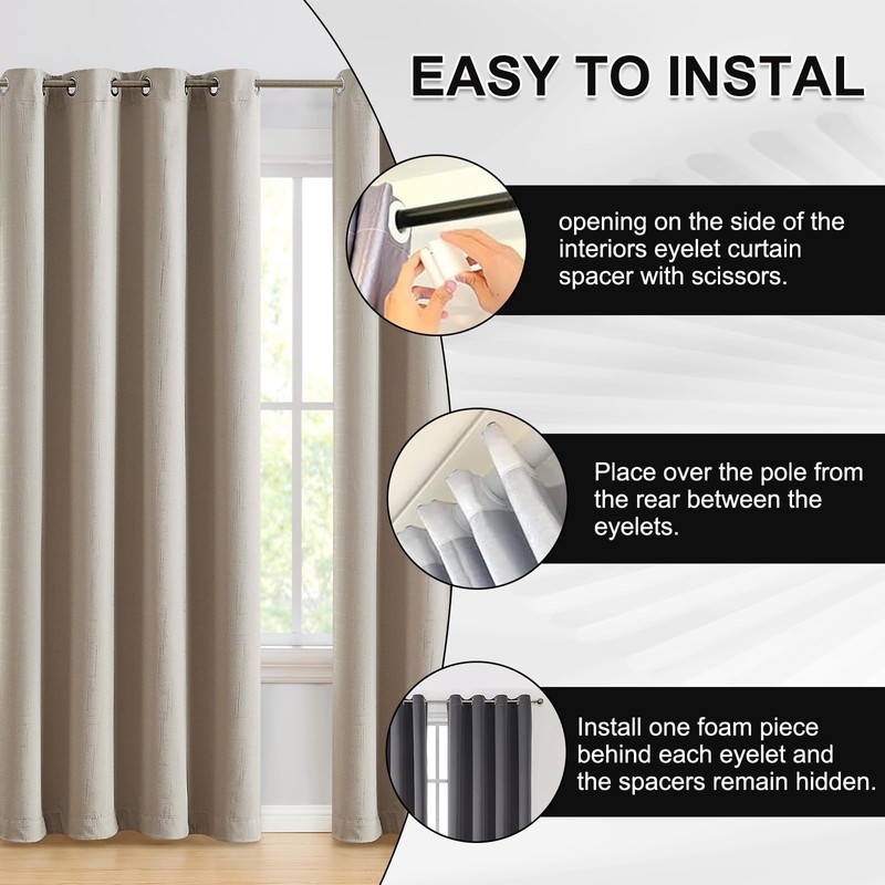 20 Pcs Curtain Spacers, Plastic Spacers for Eyelet Curtains, 50mm