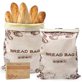 2 Pack Reusable Beeswax Bread Bags, Beeswax Bread Bags for Sourdough & Homemade - 13 x 17inch