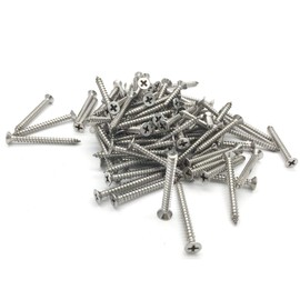 ZLYY 100pcs M4x40mm Stainless Flat Head Phillips Self-Tapping Wood Screw 18-8 (304) Stainless Steel Screw