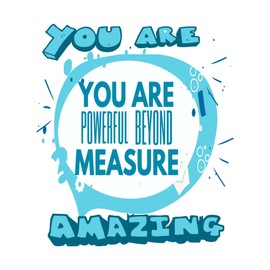 Nursery You are Powerful Beyond Measure Fitness Workout Success Motivation Quote Decal Wall Art Sticker Designs Vinyl Stickers for Home House Walls Rooms Windows Bedroom Decoration Size (14x14 inch)