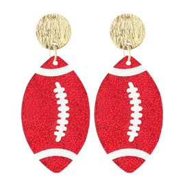 Shining Colorful Football Shape Sports Lover Resin Dangle Earrings for Women Jewelry (E)