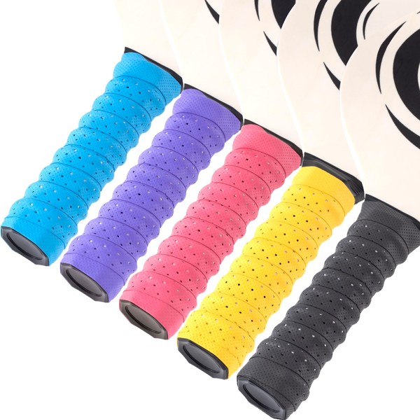 HINZIC 5 Pack Anti-Slip Perforated Pickleball Paddle Racket Grip Tape