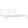 vidaXL 12-Inch White Metal California King Bed Frame with Headboard,