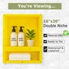 Suteck 16" x 20" Shower Niche Double Shelf -Yellow Rectangle