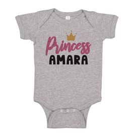 Princess Amara Baby Infant One Piece Bodysuit 24 Months Heather Grey