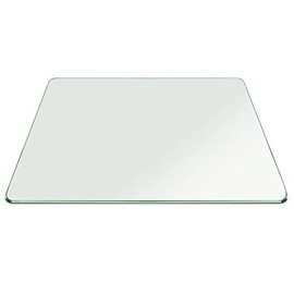 Fab Glass and Mirror Square Tempered Glass Table Top, 29" Inch, Clear