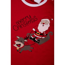 Amdrabola Christmas Baby Set, Unisex, Merry Christmas, 2 Piece and 3 Piece Sets, Long Sleeve, Bodysuit Outfit, Romper Pyjamas, 0-24 Months, Red 122