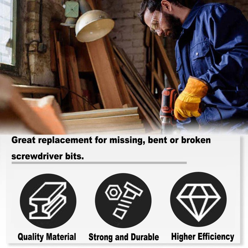 Utoolmart Pozidriv Screwdriver Bits, PZ1+PZ2+PZ3 Pozidriv Head Screw Driver Bit,