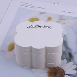 JIHUOO 100 Pcs Hair Clip Bow Display Cards Hair Hairpin Barrettes Packaging Cards Cardboard for Hair Accessories White