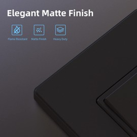 ELEGRP Matte Black 3 Way Decorative Light Switch with Plate, 15Amp, 120-277 Volt, AC Rocker Paddle Wall Switch Replacement, Self-Grounding, Residential Grade, w/Wall Plate, UL Listed (5 Pack)