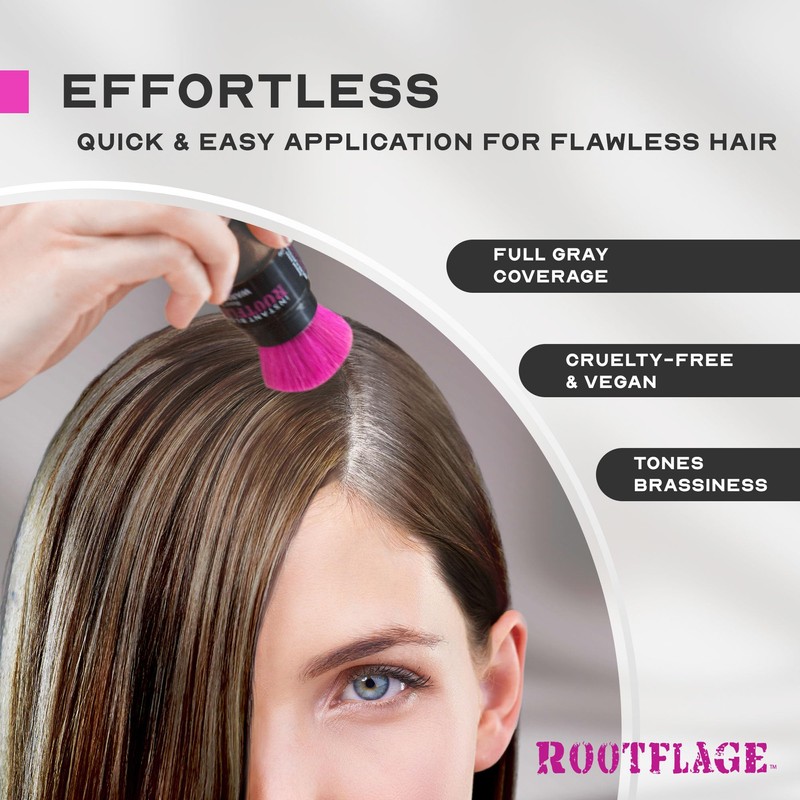 Rootflage Root Touch Up Powder Basic Brown Hair Powder -