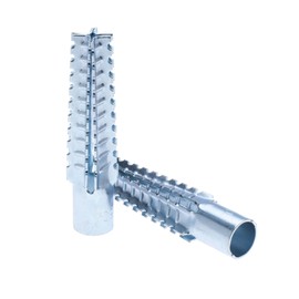 Universal Metal Dowel Outer 6 mm x 32 mm Teeth Galvanised Combination with Screw-In Pins KMG Screw-In Hooks Aerated Concrete Dowels (Pack of 10)