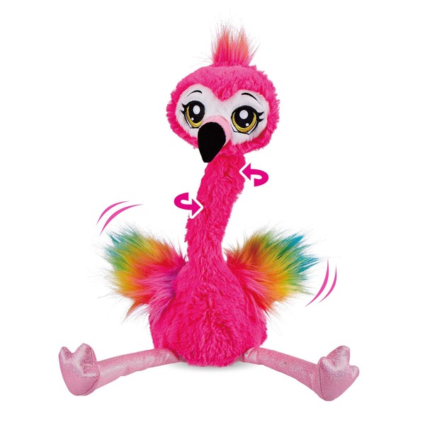 Pets Alive Frankie the Flamingo Pink - 15" Interactive Animal Dancing Plush with 3 Songs, Includes Baby Collectible Flamingo, Party Plush Toy Kids Ages 3+ by ZURU, 9.45*7.09*14.96inch