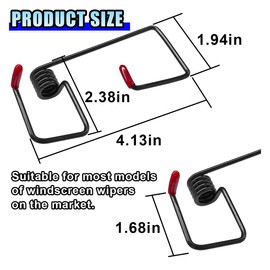 DUSCOKE Windshield Wiper Arm Pressure Spring Booster with Silicone Cover, Car Window Wiper Tension Accessory for Improved Visibility in Rain & Snow, Enhance Wiper Arm Performance (4PCS/Red)