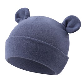 JANGANNSA Newborn Baby Hat Cotton Bear Beanie for Boys Girls Cute Infant Toddler Hats (Preemie-3 Months, HazeBlue)