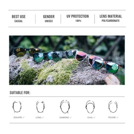 OLIFE Sunsoul Unisex Polarized Sunglasses for Cycling Driving Fishing with UV Protection and Water Oil Repellent Coating Lens (Green Revo)