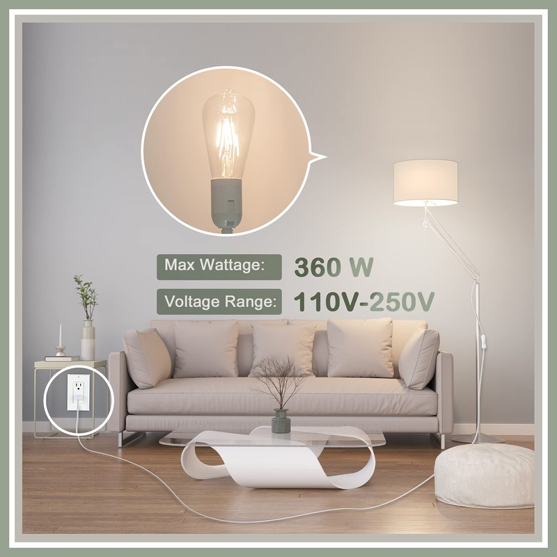 JACKYLED Extension Hanging Lantern Cord Cable UL 12Ft E26 E27