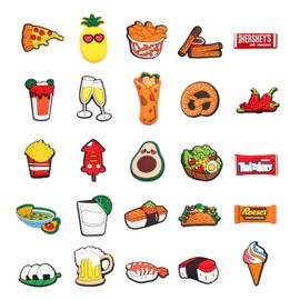 FRANKTECH Golf Club Covers Pins, 10pcs or 25pcs PVC Plastic Decoration Charms, Funny Add On, Compatible to Golf Head Covers (25PCS, Food)