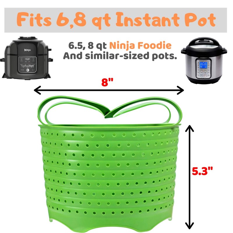 Silicone Steamer Basket | Foldable, Space-Saving | Fits 6,8 Qt