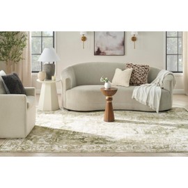 Nourison Home Astra Machine Washable Ivory Green 7'10" x 10' Area Rug - Easy Clean, Non Shedding, Bed Room, Living Room, Dining Room, Kitchen (8' x 10')