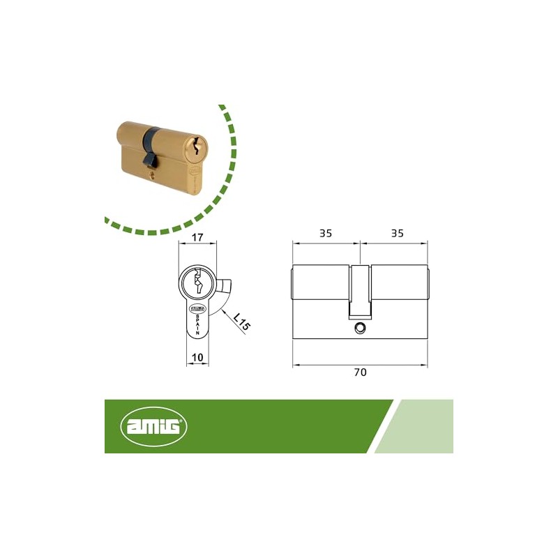 Amig - Security Cylinder | Door Lock | Double Clutch